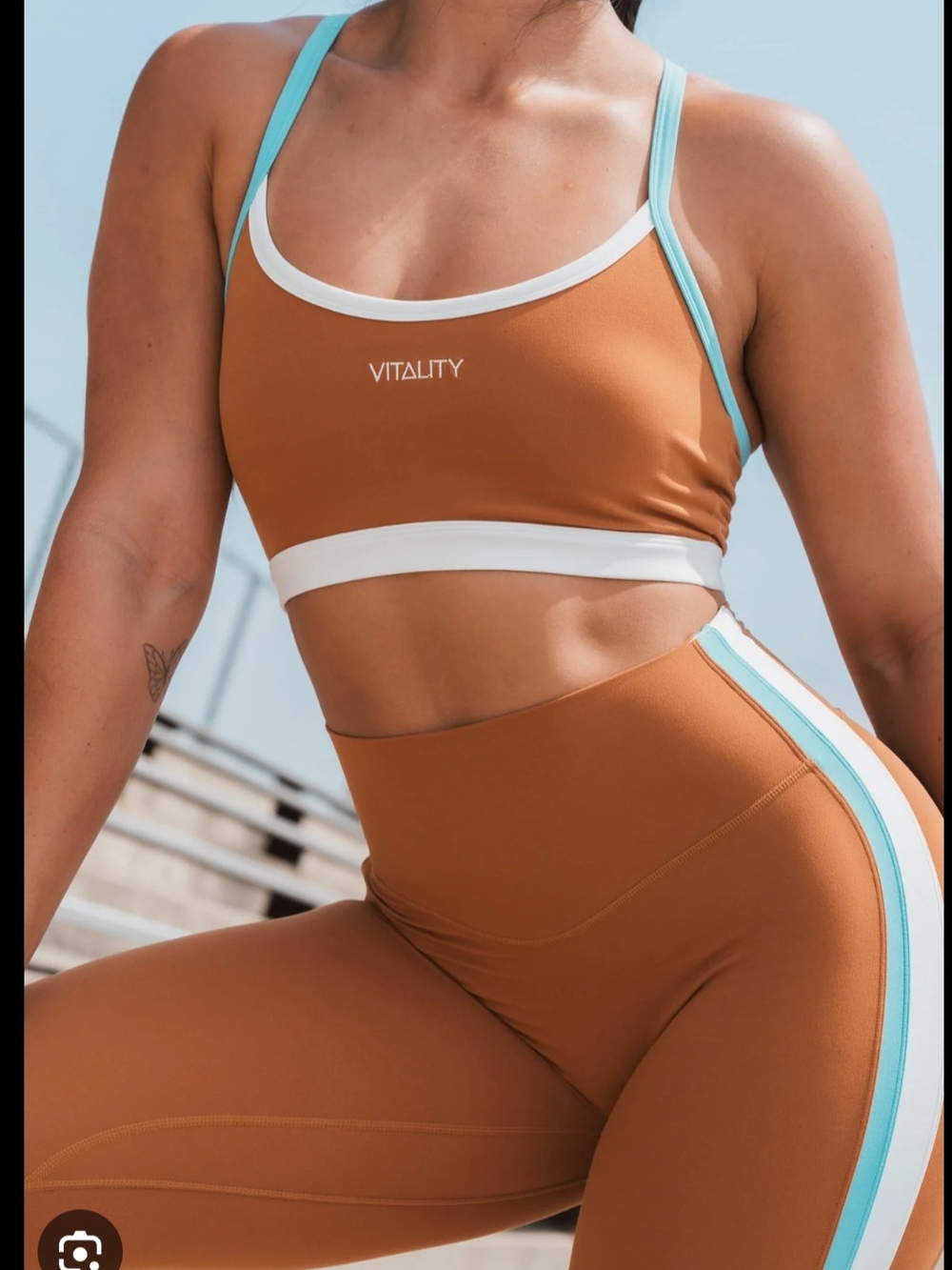 Vitality Cloud II Toffee Contrast Set: Tank, Sports Bra, Leggings + Shorts - Picture 14 of 14